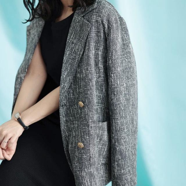 ツイードライクダブルボタンテーラードジャケット