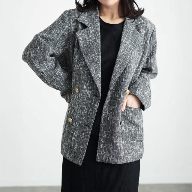 ツイードライクダブルボタンテーラードジャケット