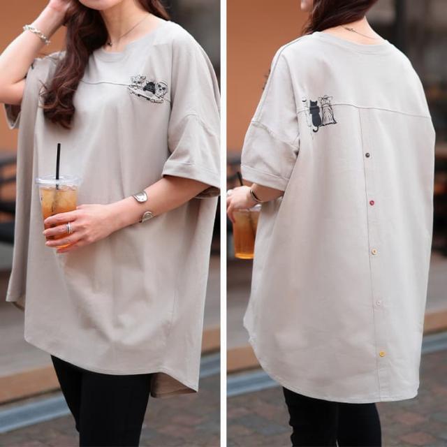 アニマルプリントコットンTシャツ