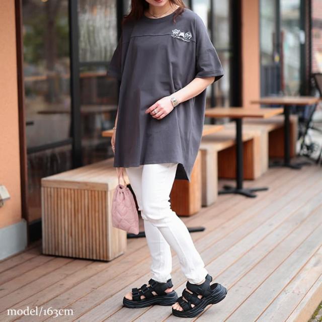 アニマルプリントコットンTシャツ