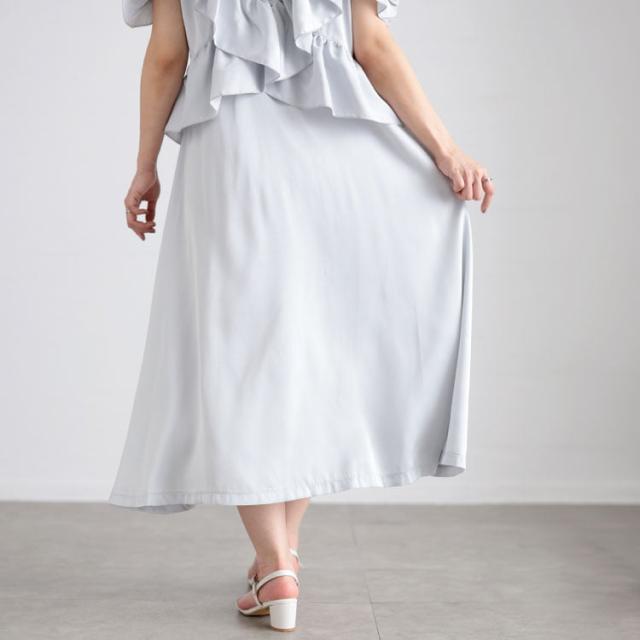 前後2wayサテンフリルワンピース
