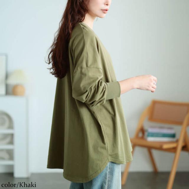 ラウンドヘムコットンプルオーバー