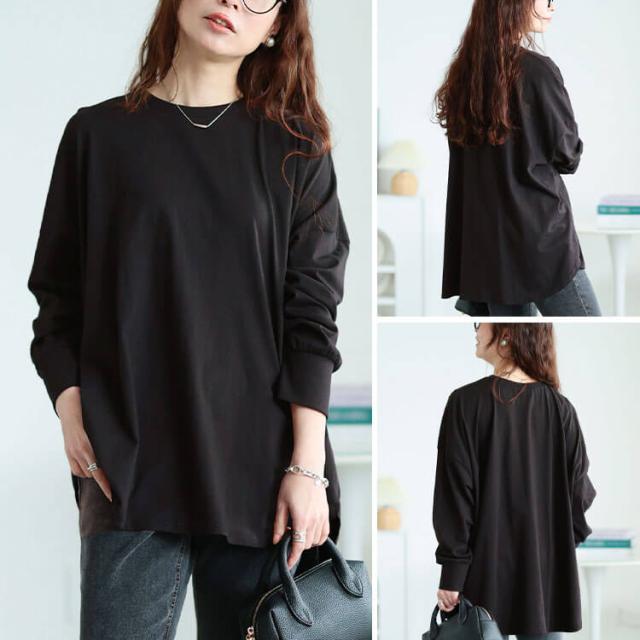 ラウンドヘムコットンプルオーバー