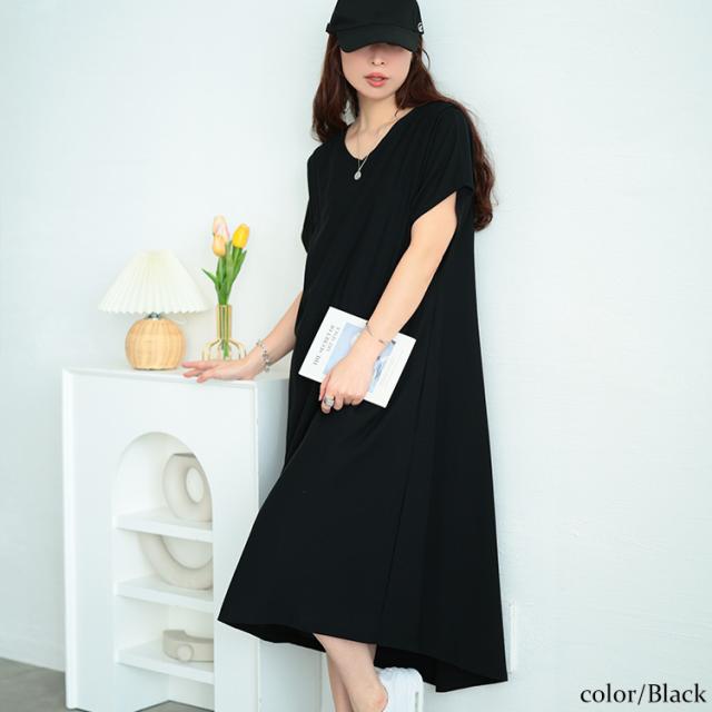 吸水速乾＆UVカット肩タックワンピース