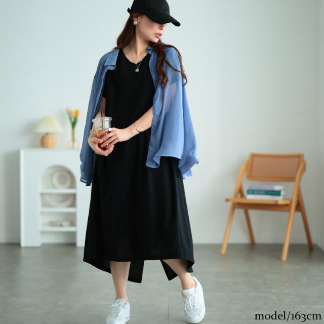 吸水速乾＆UVカット肩タックワンピース