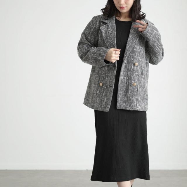 コード刺繍風キャミソール＆リブワンピースセットアップ