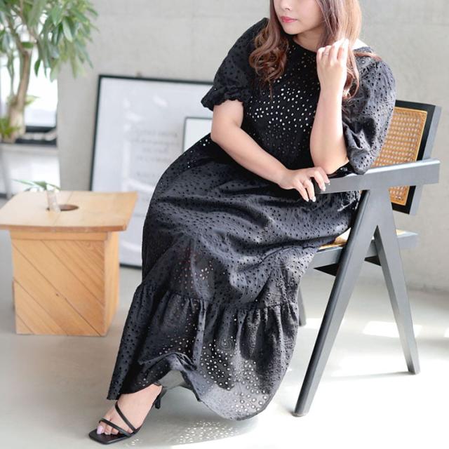 バルーンスリーブレースワンピース