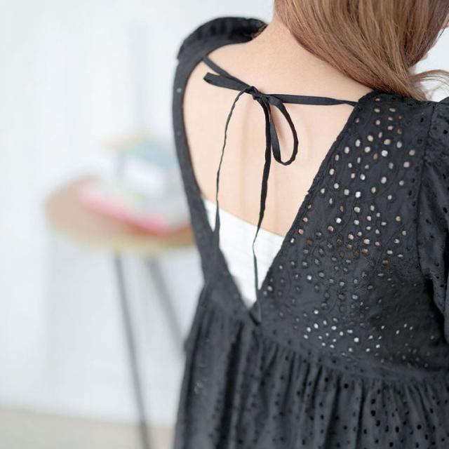 バルーンスリーブレースワンピース