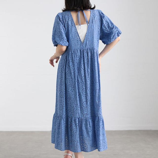 バルーンスリーブレースワンピース