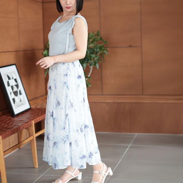 肩リボンアシンメトリーニットトップス