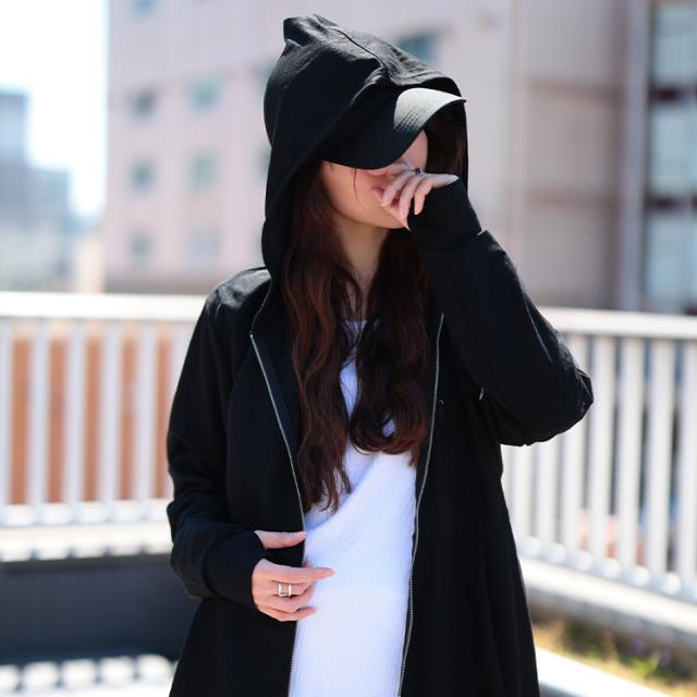 接触冷感＆UVカット＆吸水速乾ペプラムパーカー