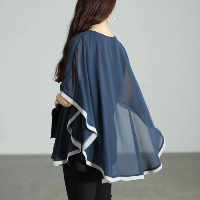 パイピングシフォンフェイクプルオーバー