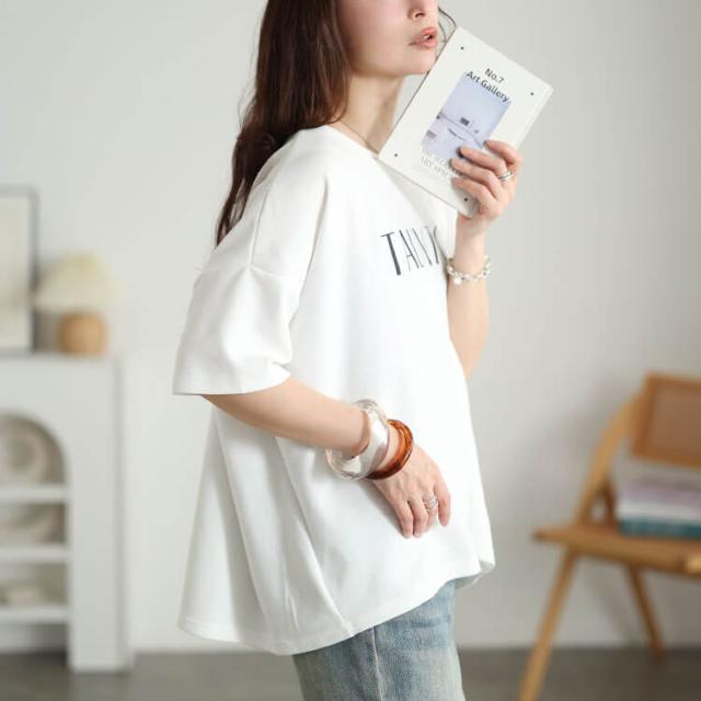 接触冷感＆UVカット＆吸水速乾ロゴプリントTシャツ