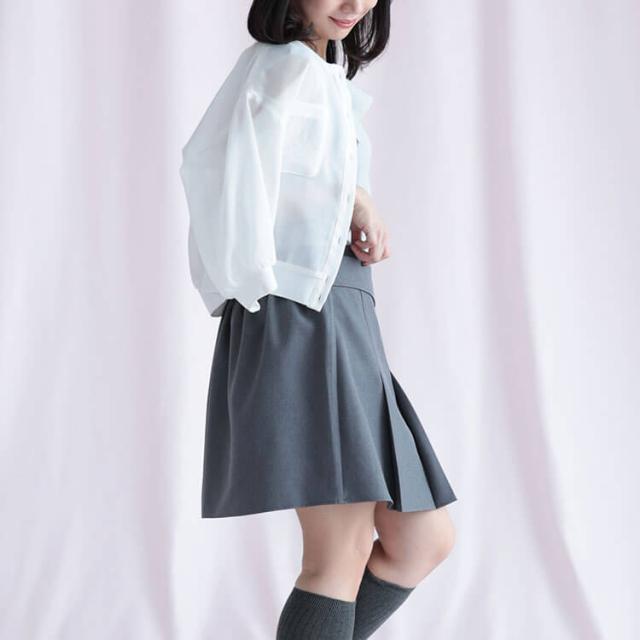 ツイルラップ風プリーツミニスカパン