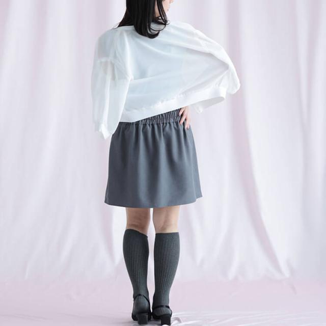 ツイルラップ風プリーツミニスカパン