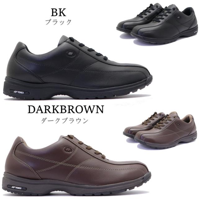 即納 YONEX ヨネックス メンズ ウォーキングシューズ パワークッション 幅広 3.5E 撥水 ファスナー 紐靴 SHW-MC41