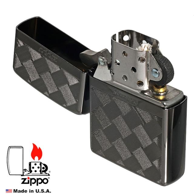 ZIPPO/つむぎ柄メッシュ両面加工BK 画像4