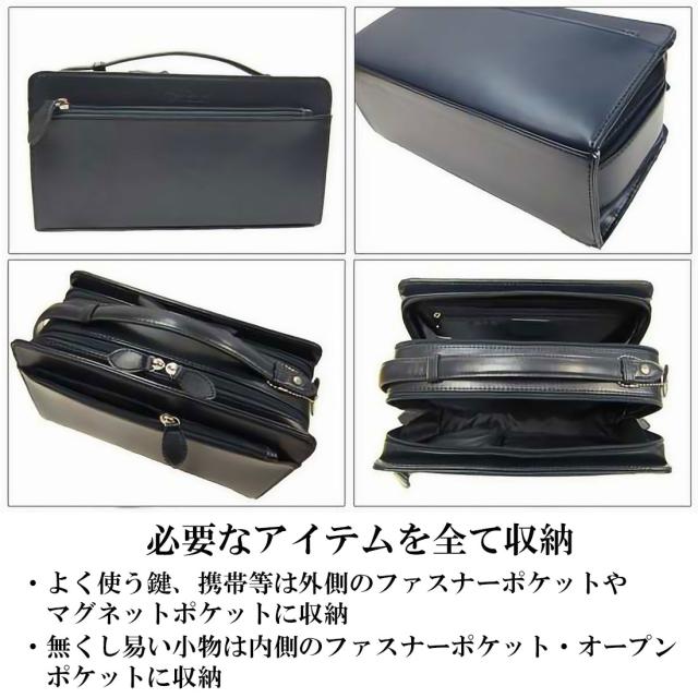 セカンドバッグ コードバン 馬革・牛革 Wファスナー ネイビー Maturi マトゥーリ JAPAN MT-42 NAVY 画像4