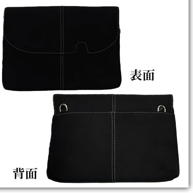 サコッシュ ショルダーバッグ 最高級 アルカンターラ ピスタシリーズ Maturi マトゥーリ 革 2WAY MT-44 BLACK画像3