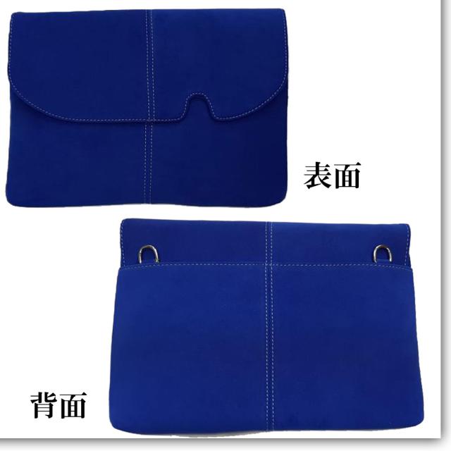 サコッシュ ショルダーバッグ 最高級 アルカンターラ ピスタシリーズ Maturi マトゥーリ 革 2WAY MT-44 BLUE画像3