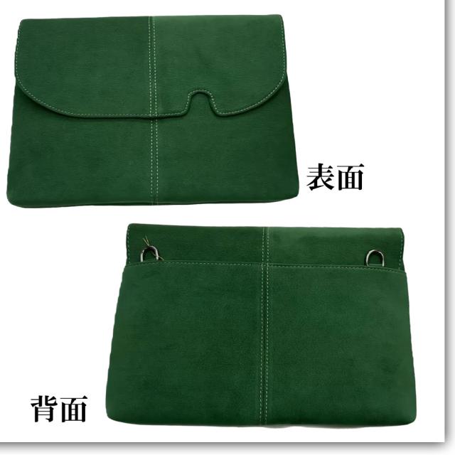 サコッシュ ショルダーバッグ 最高級 アルカンターラ ピスタシリーズ Maturi マトゥーリ 革 2WAY MT-44 GREEN画像3