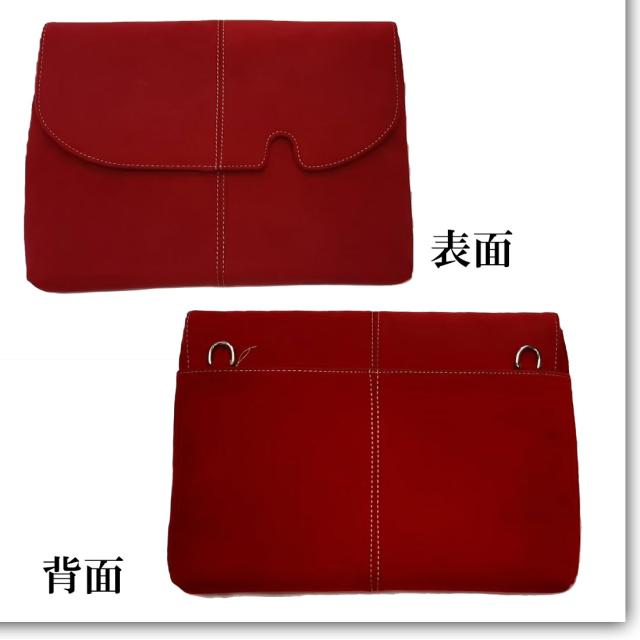 サコッシュ ショルダーバッグ 最高級 アルカンターラ ピスタシリーズ Maturi マトゥーリ 革 2WAY MT-44 RED画像3