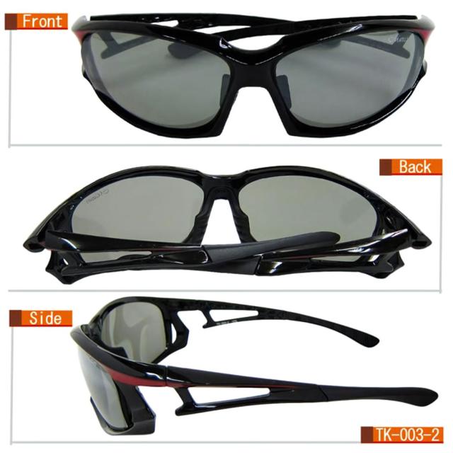 サングラス 調光偏光レンズ Maturi マトゥーリ 最上級モデル ケース付き ブラック・レッドフレーム TK-003-02画像