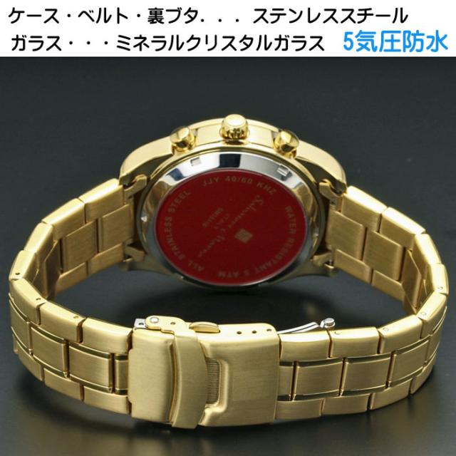 サルバトーレマーラメンズ電波ソーラー腕時計ステンレススチールベルトSM15116-GDBKGD画像3