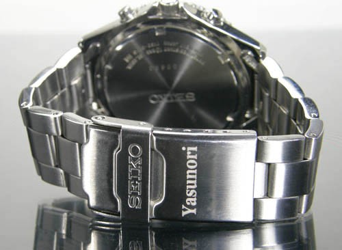 SEIKOメンズ腕時計 送料無料 バックル名入れ彫刻 セイコー クロノグラフ (SEIKO SND375P) ギフト 誕生日プレゼントに最適☆