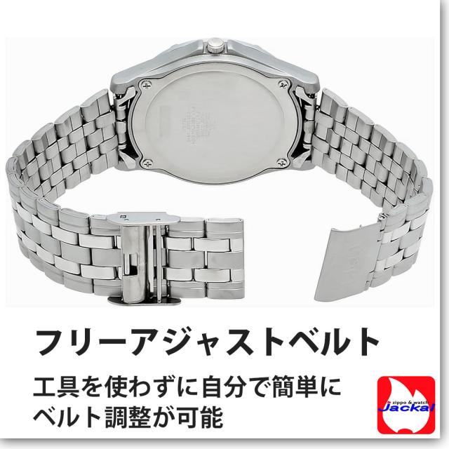 在庫限り CITIZEN Q&Q シチズンソーラー メンズ腕時計 アナログ ステンレスベルト 5気圧防水 H968-204画像5