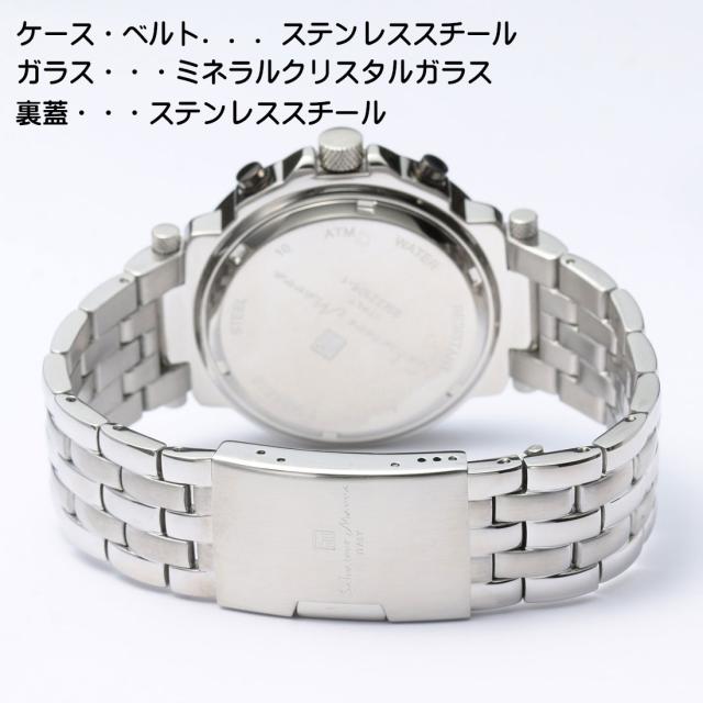腕時計 メンズ Salvatore Marra サルバトーレマーラ マルチカレンダー オールステンレス 10気圧防水 ステンレススチールベルト SM22108-SSBK画像3
