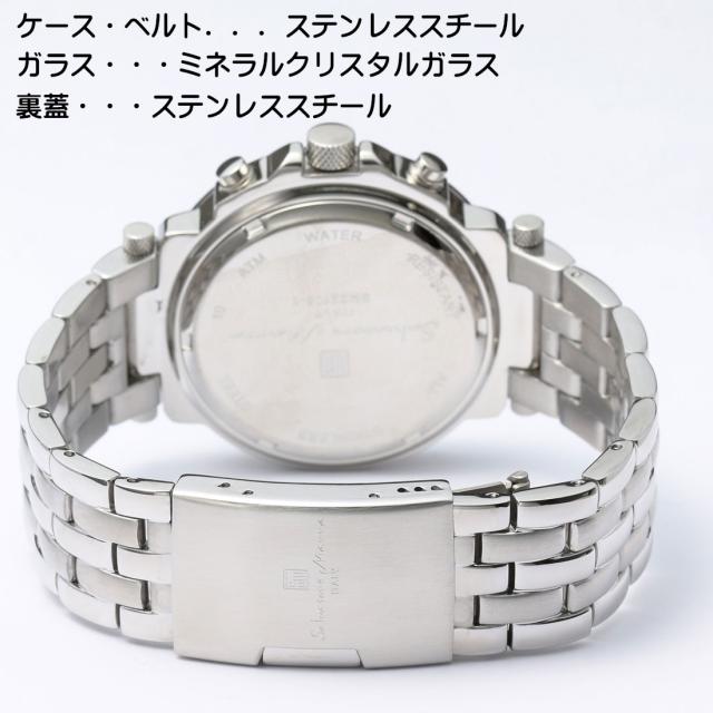 腕時計 メンズ Salvatore Marra サルバトーレマーラ マルチカレンダー オールステンレス 10気圧防水 ステンレススチールベルト SM22108-SSWH画像3