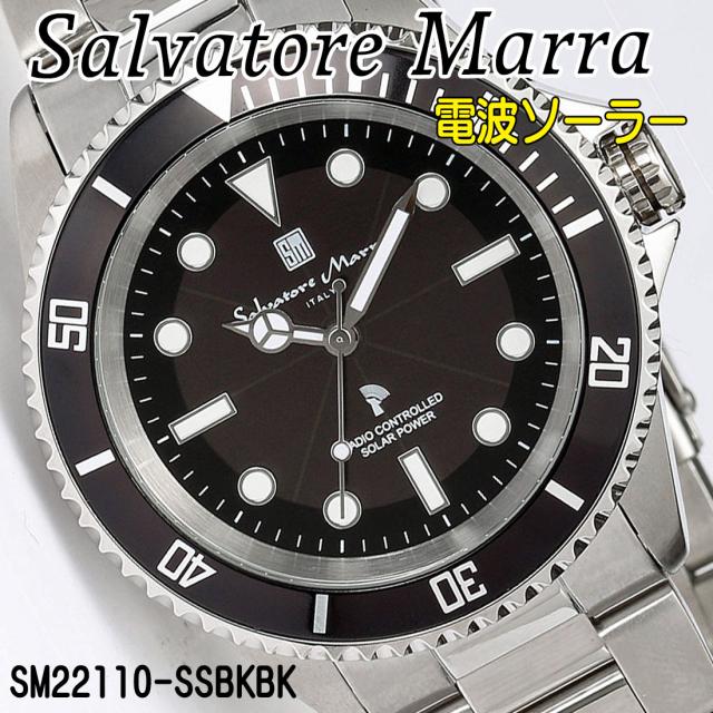 サルバトーレマーラ　電波ソーラー腕時計　メンズ　ステンレススチールベルト 　SM22110-SSBKBK画像2