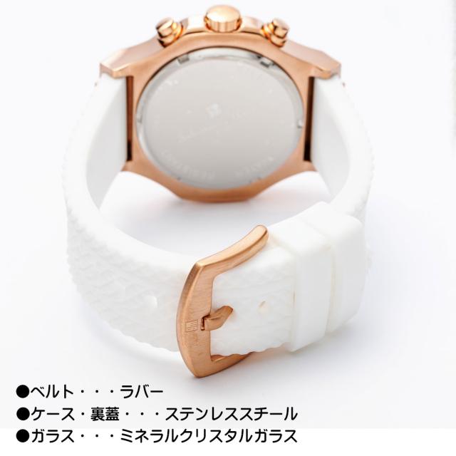 時計メンズ 【Salvatore Marra】サルバトーレマーラ メンズ 腕時計 クロノグラフ 5気圧防水 ラバーベルト　SM23106-PGWH画像5