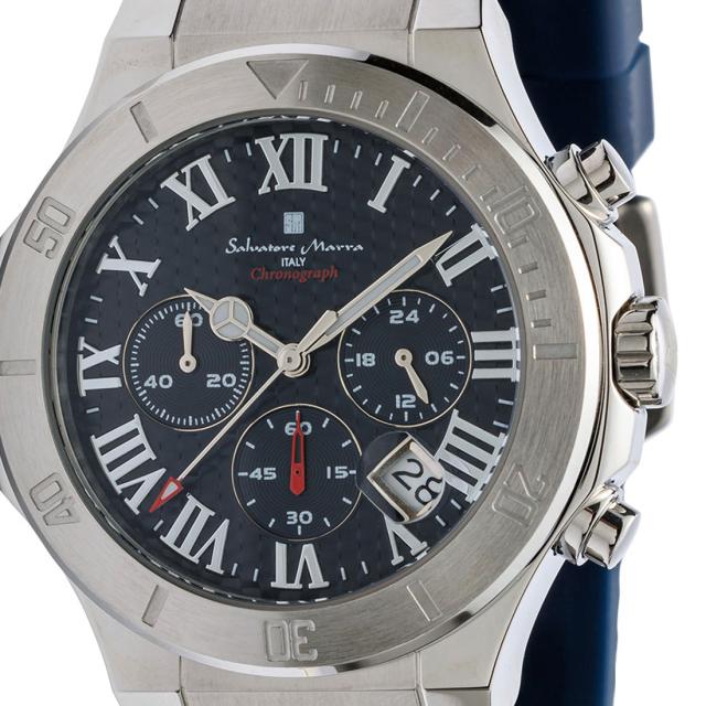 時計メンズ 【Salvatore Marra】サルバトーレマーラ メンズ 腕時計 クロノグラフ 5気圧防水 ラバーベルト　SM23106-SSBL画像2