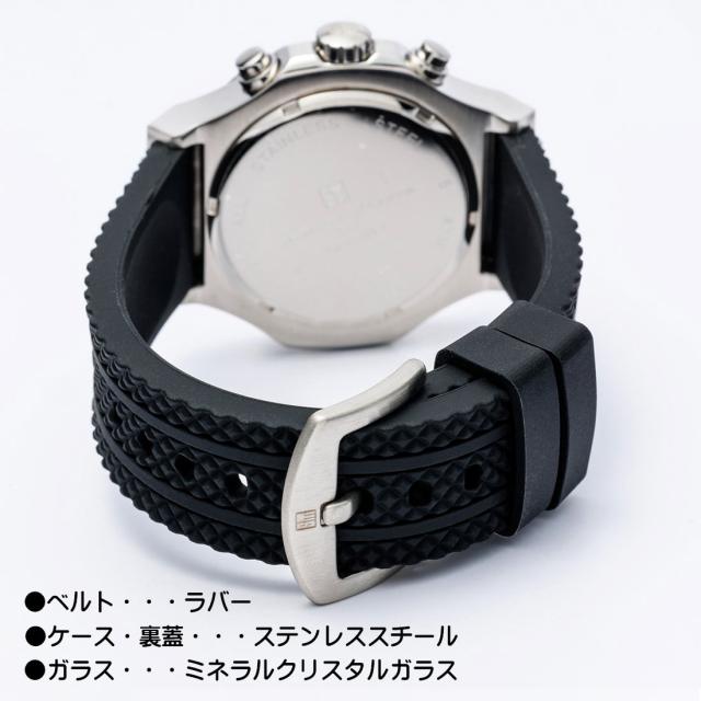 時計メンズ 【Salvatore Marra】サルバトーレマーラ メンズ 腕時計 クロノグラフ 5気圧防水 ラバーベルト　SM23106-SSWHBK画像5