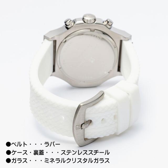 時計メンズ 【Salvatore Marra】サルバトーレマーラ メンズ 腕時計 クロノグラフ 5気圧防水 ラバーベルト　SM23106-SSWHWH画像5