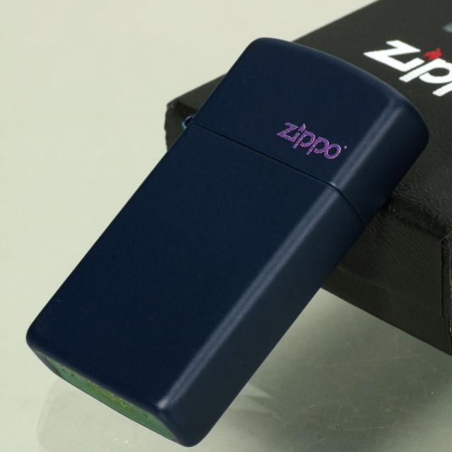 ネイビーマットスリムジッポ