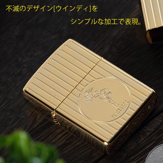 ZIPPO/OLD DESSIGN オールドデザイン ウィンディ ガール 金メッキ シンプル画像4