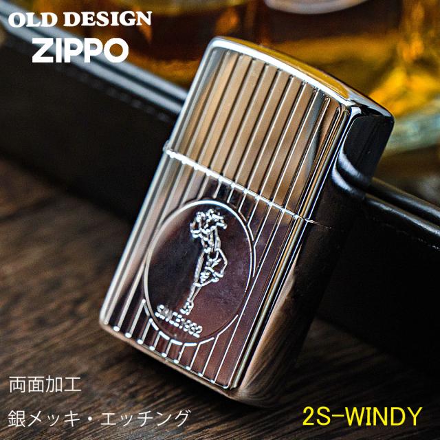 ZIPPO/OLD DESSIGN オールドデザイン ウィンディ ガール 銀メッキ シンプル画像2