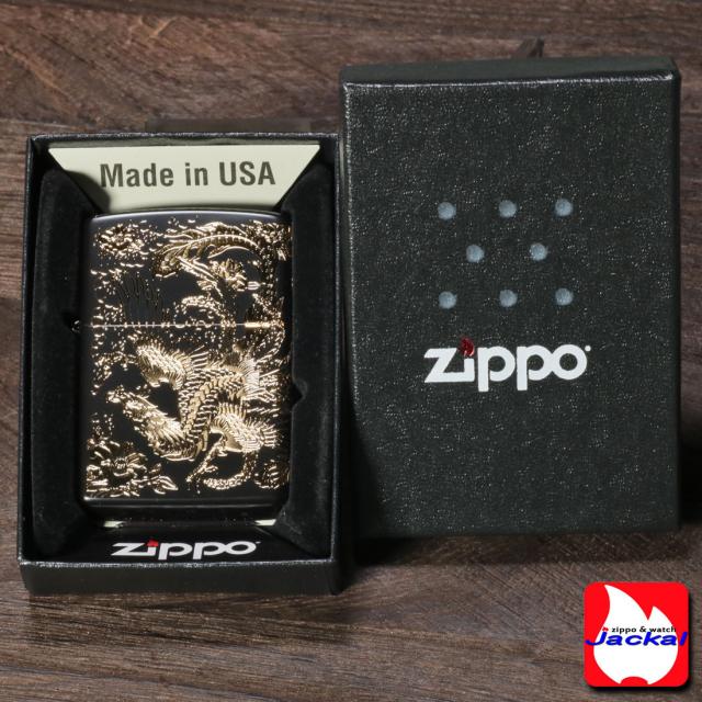 ZIPPO/瑞鳥　鳳凰 黒金　イオンブラック　二面加工画像5