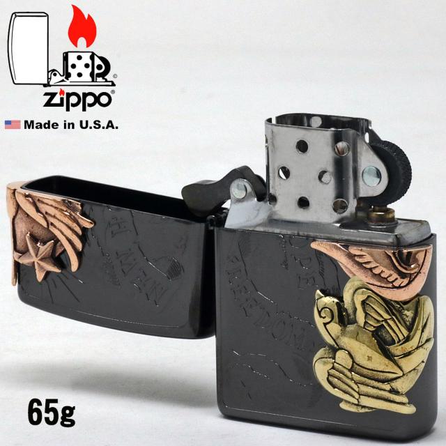 ZIPPO/ラッキーチャーム  スワロウ  BK　 ブラックニッケル　メタル貼り 幸運　お守り画像4