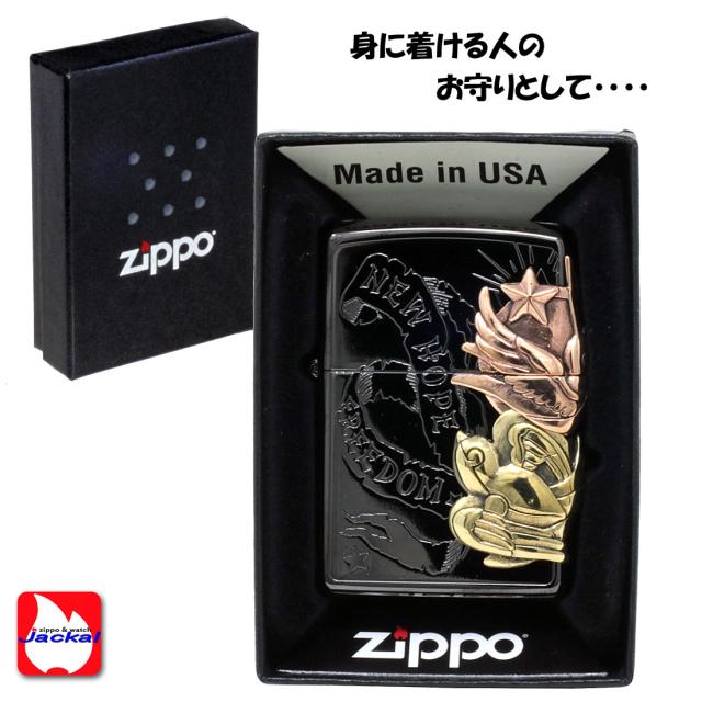 ZIPPO/ラッキーチャーム  スワロウ  BK　 ブラックニッケル　メタル貼り 幸運　お守り画像5