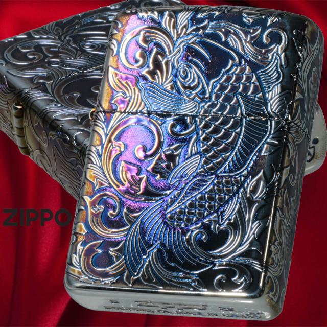 ZIPPO/アーマー5Sided 鯉 アラベスク オーロラシルバー 5面連続加工 162AS-CARP5 画像6
