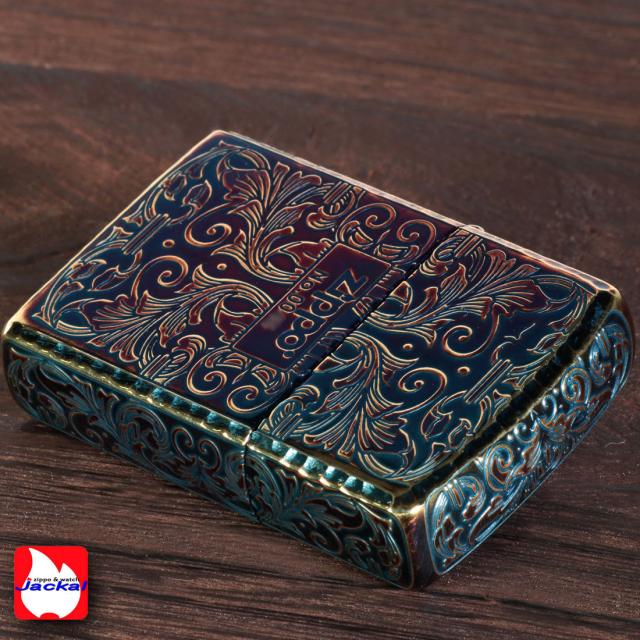 ZIPPO/162アーマーアラベスク　金メッキいぶし　エッチング　5面加工　コーナーリューター加工　シリアルナンバー入り画像5