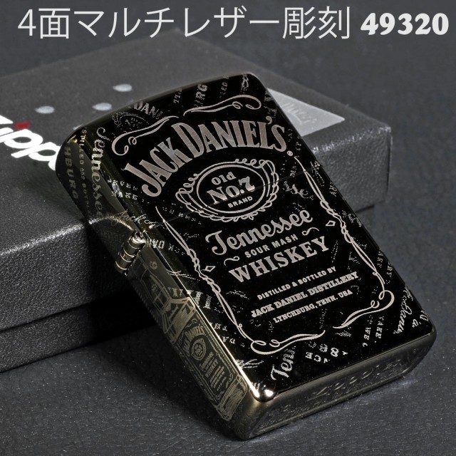 zippo ジャックダニエル 2023モデル 4面マルチレザー彫刻 ブラック