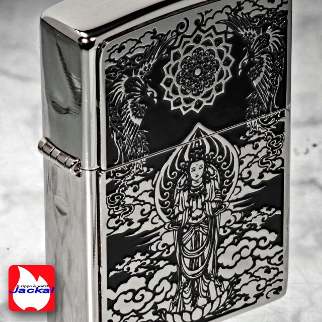ZIPPO/ブラックメタル　観世音　ホワイトニッケルプレート  シリアルナンバー入り　BMS-KANZEON画像6