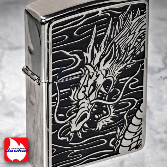 ZIPPO/ブラックメタル　龍　ドラゴン　竜　ホワイトニッケルプレート シリアルナンバー入り　BMS-RYU画像6