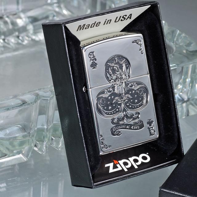 ZIPPO/デビル　DEUIL　トランプ　クローバー　エース　ニッケル　エッチング　DVLT-C画像5
