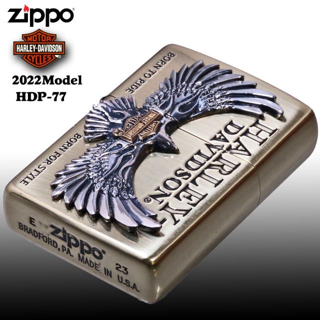 ZIPPO/ハーレーダビッドソン　BSイブシ　銀イブシ＋ゴールドコンビメタル貼り　2022モデル HDP-77画像2